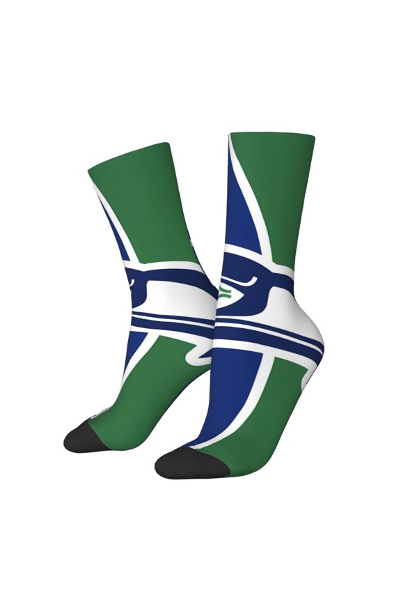 Seattle Mid-Calf Socks, Non-Slip Sports Socks With Football Patterns, Moisture-Wicking And Breathable Football Fan Socks, Fashionable Socks For Men And Women, And Gift Ideas
