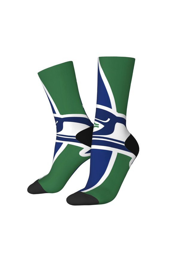 Seattle Mid-Calf Socks, Non-Slip Sports Socks With Football Patterns, Moisture-Wicking And Breathable Football Fan Socks, Fashionable Socks For Men And Women, And Gift Ideas