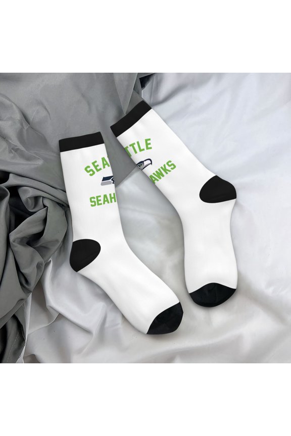 Seattle Mid-Tube Socks Various Styles Of Moisture-Wicking And Breathable American Football Print Adult Socks