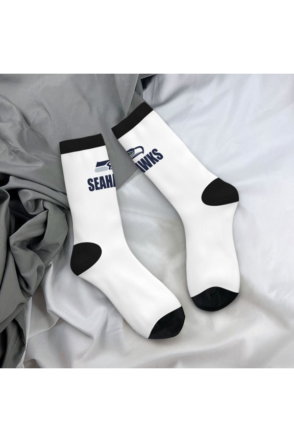 Seattle Mid-Tube Socks Various Styles Of Moisture-Wicking And Breathable American Football Print Adult Socks