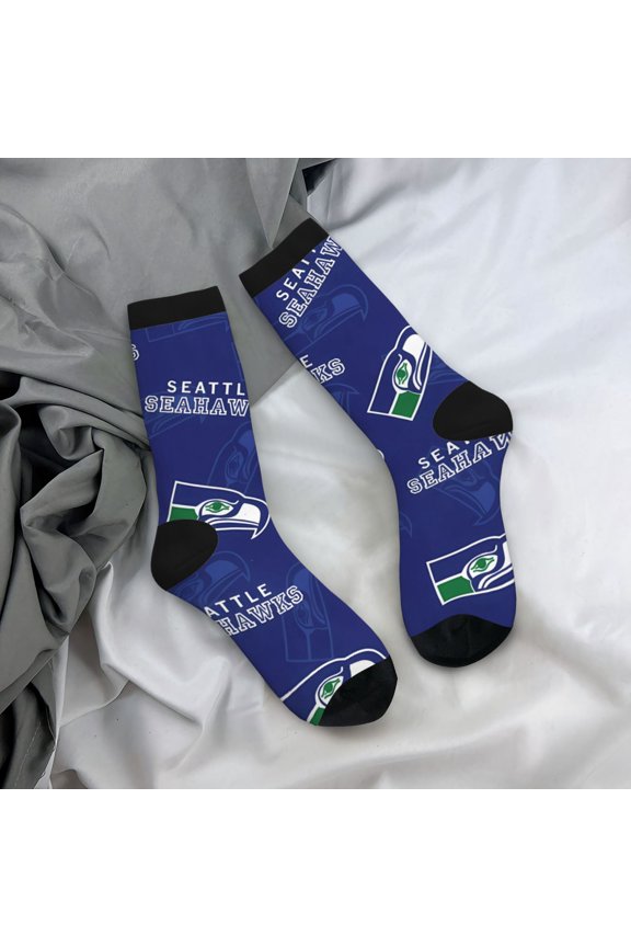 Seattle Mid-Tube Socks Various Styles Of Moisture-Wicking And Breathable American Football Print Adult Socks