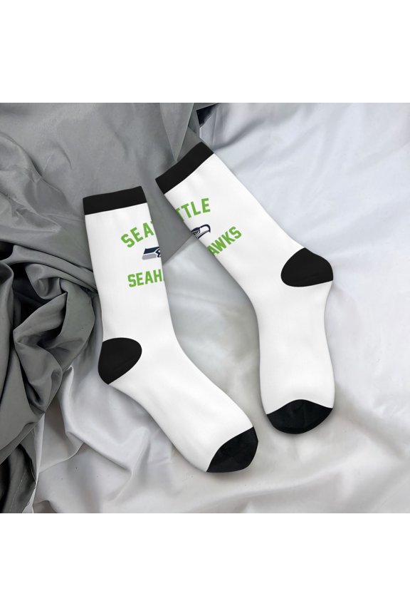 Seattle Mid-Tube Socks Various Styles Of Moisture-Wicking And Breathable American Football Print Adult Socks