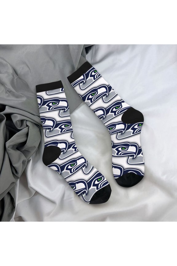 Seattle Mid-Tube Socks Various Styles Of Moisture-Wicking And Breathable American Football Print Adult Socks