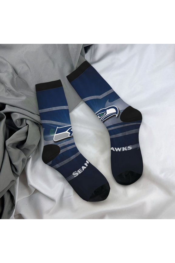 Seattle Mid-Tube Socks Various Styles Of Moisture-Wicking And Breathable American Football Print Adult Socks