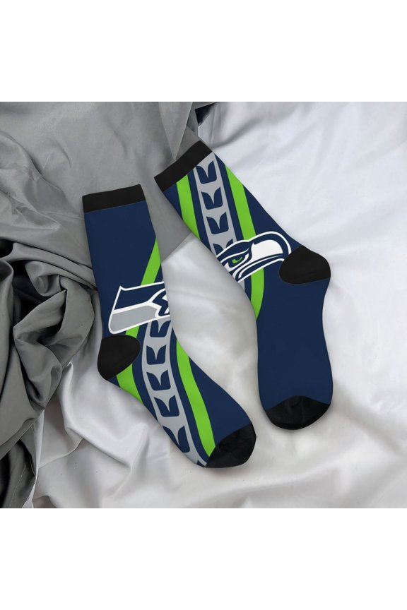 Seattle Mid-Tube Socks Various Styles Of Moisture-Wicking And Breathable American Football Print Adult Socks