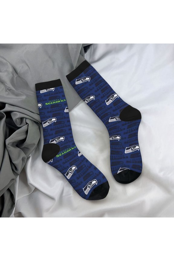 Seattle Mid-Tube Socks Various Styles Of Moisture-Wicking And Breathable American Football Print Adult Socks