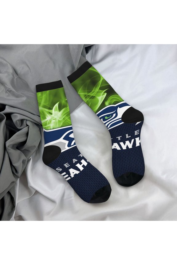 Seattle Mid-Tube Socks Various Styles Of Moisture-Wicking And Breathable American Football Print Adult Socks