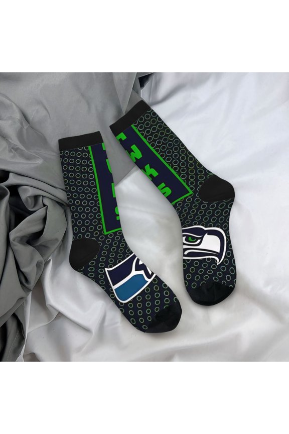 Seattle Mid-Tube Socks Various Styles Of Moisture-Wicking And Breathable American Football Print Adult Socks