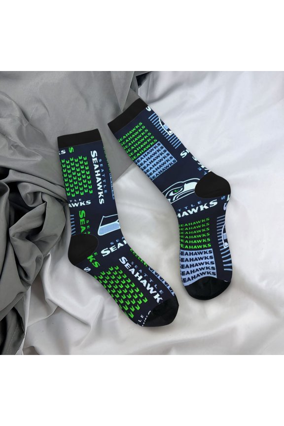 Seattle Mid-Tube Socks Various Styles Of Moisture-Wicking And Breathable American Football Print Adult Socks