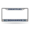 thumbnail image 1 of Seattle NFL Seahawks 12th Man Gray Jersey NFL Chrome Metal License Plate Frame, 1 of 6