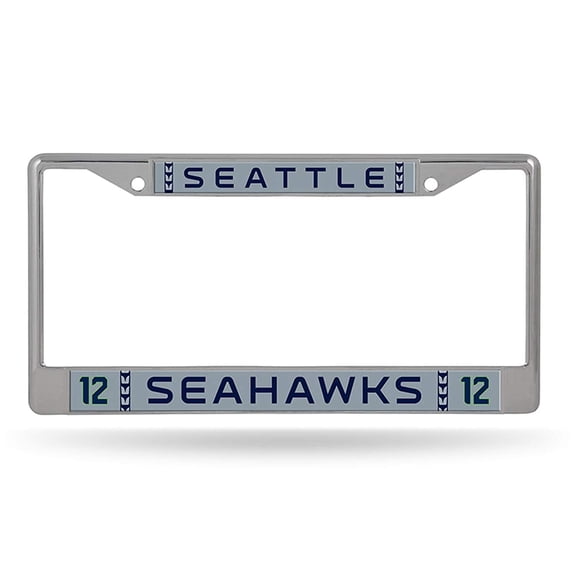 Seattle NFL Seahawks 12th Man Gray Jersey NFL Chrome Metal License Plate Frame