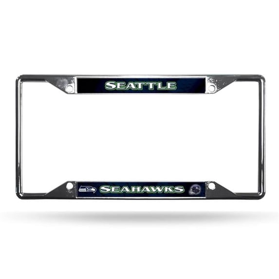 Seattle Seahawks EZ View Chrome License Plate Frame
