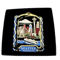 thumbnail image 1 of Seattle Ornament Color Brass Souvenir Black Leatherette Gift Box, 1 of 7