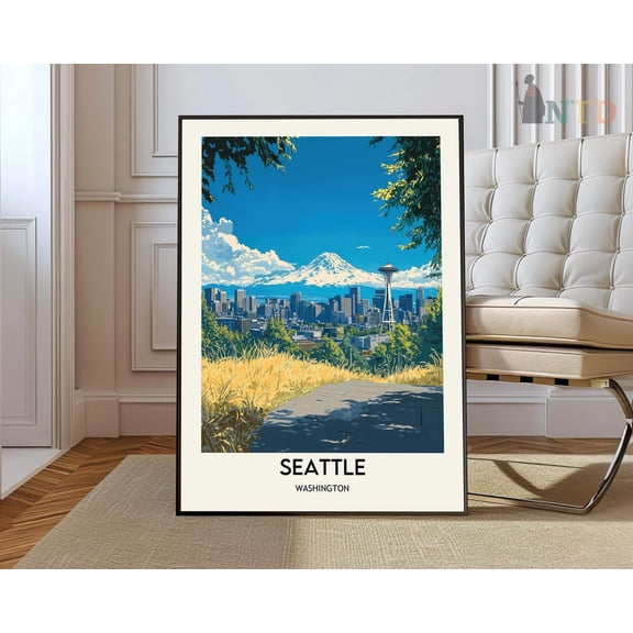 Seattle Print, Seattle Wall Art, Seattle Poster, Seattle Photo, Seattle Poster Print, Seattle Travel Poster, Cascade Mountains Seattle, Unframed Paper Poster 8x10in