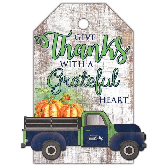 Seattle Seahawks 11'' x 19'' Gift Tag Truck Sign