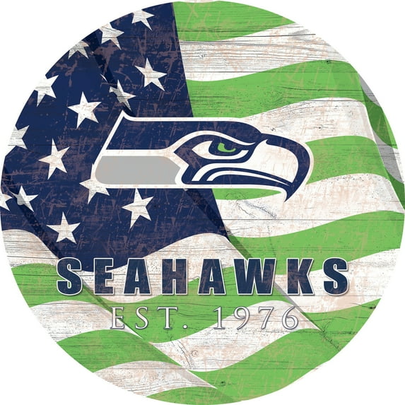 Seattle Seahawks 12" Team Color Flag Sign