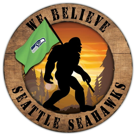 Seattle Seahawks 12'' We Believe Bigfoot Circle Sign
