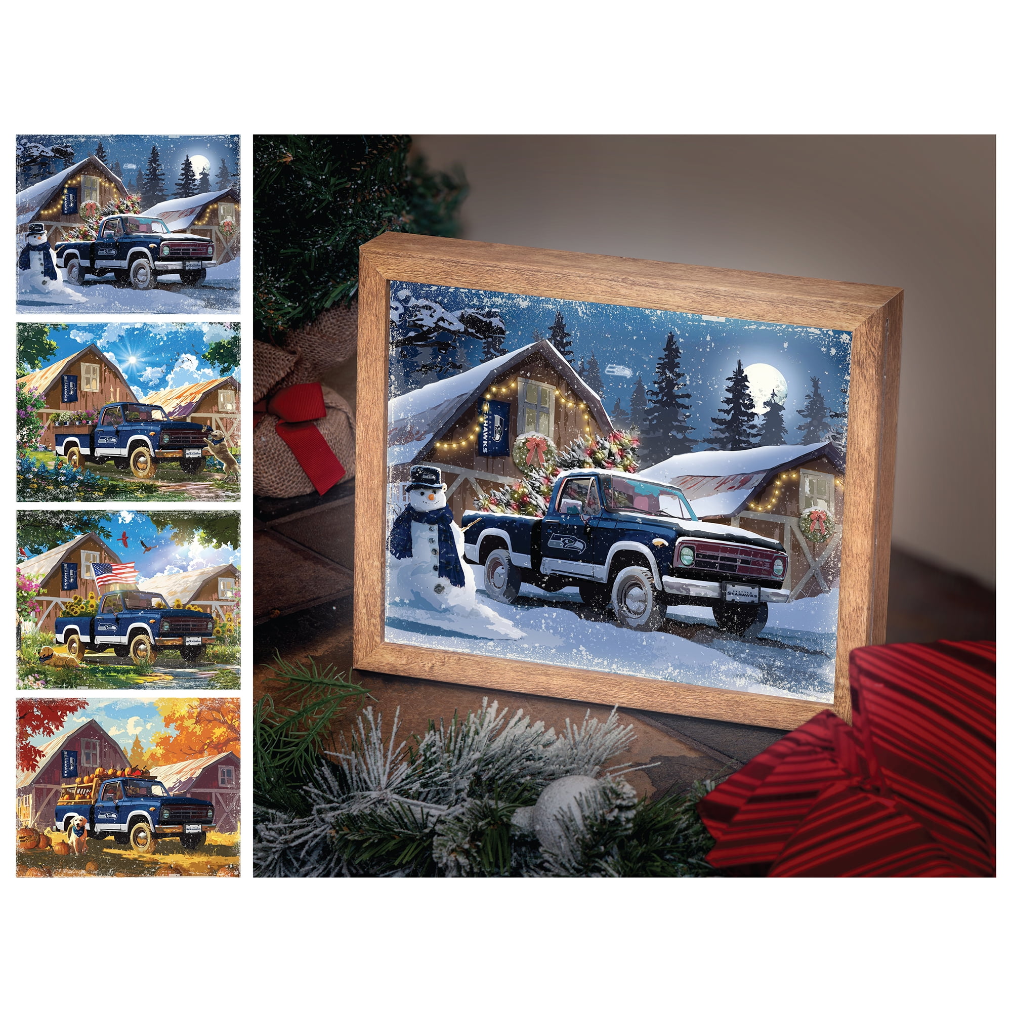 Seattle Seahawks 12" x 11" Four Seasons LED Light Box