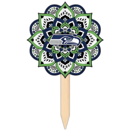 Seattle Seahawks 18'' x 12'' Mandala Yard Stake