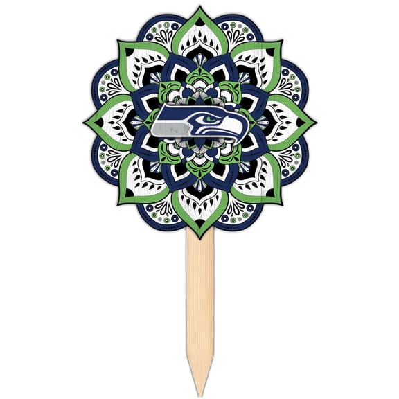 Seattle Seahawks 18'' x 12'' Mandala Yard Stake