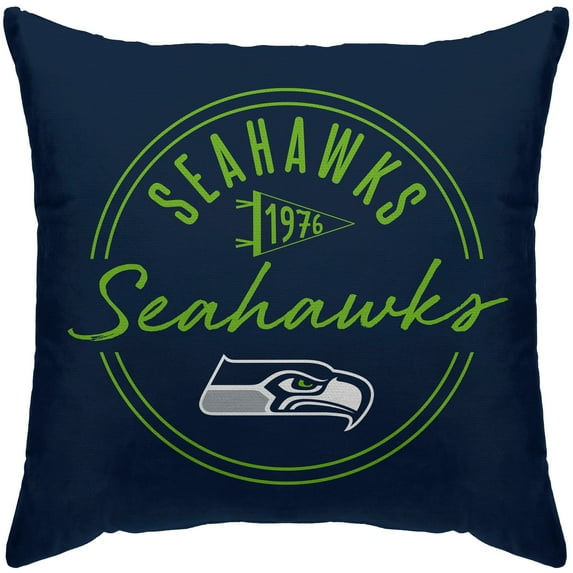 Seattle Seahawks 18'' x 18'' Script Circle Duck Cloth D-cor Pillow Cover