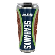 Seattle Seahawks 32 ounce vacuum insulated stainless steel tumbler with Gameball graphic