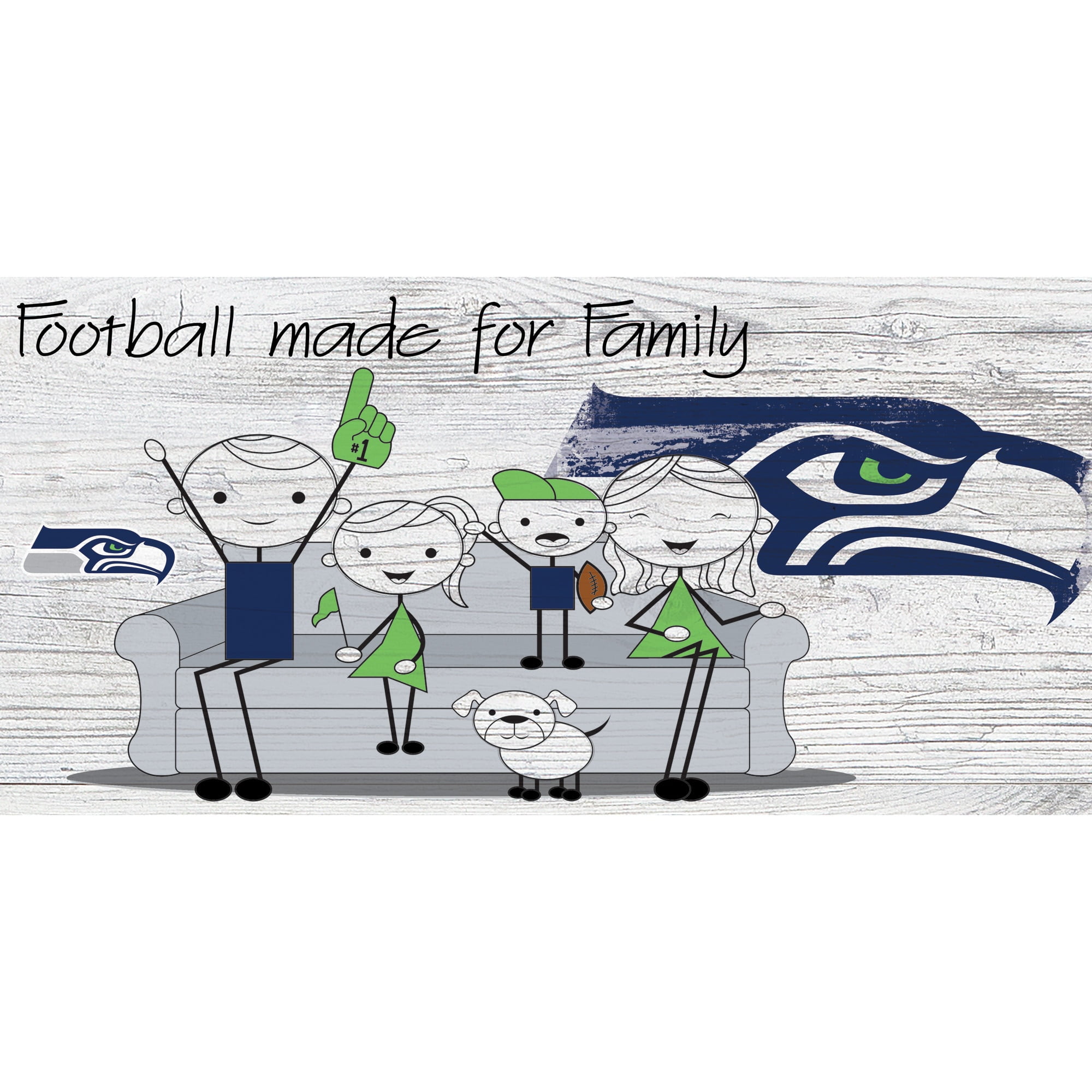 Seattle Seahawks 6'' x 12'' Fansticks Couch Sign