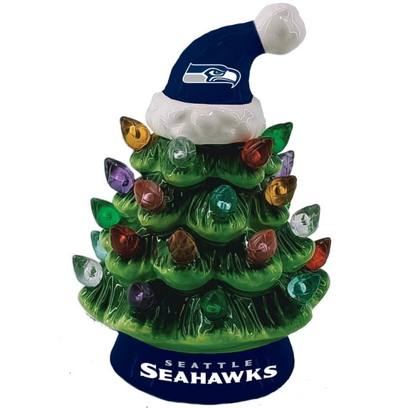 Seattle Seahawks 8" Light Up Ceramic LED Christmas Tree