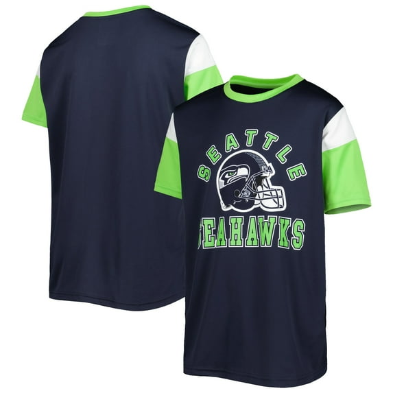 Seattle Seahawks Boys 4-18 SS Poly Pin Dot Top 9K1BXFFAZ M8