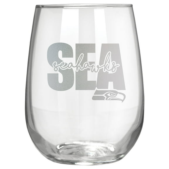 Seattle Seahawks Etched 17oz. City Stemless Wine Glass
