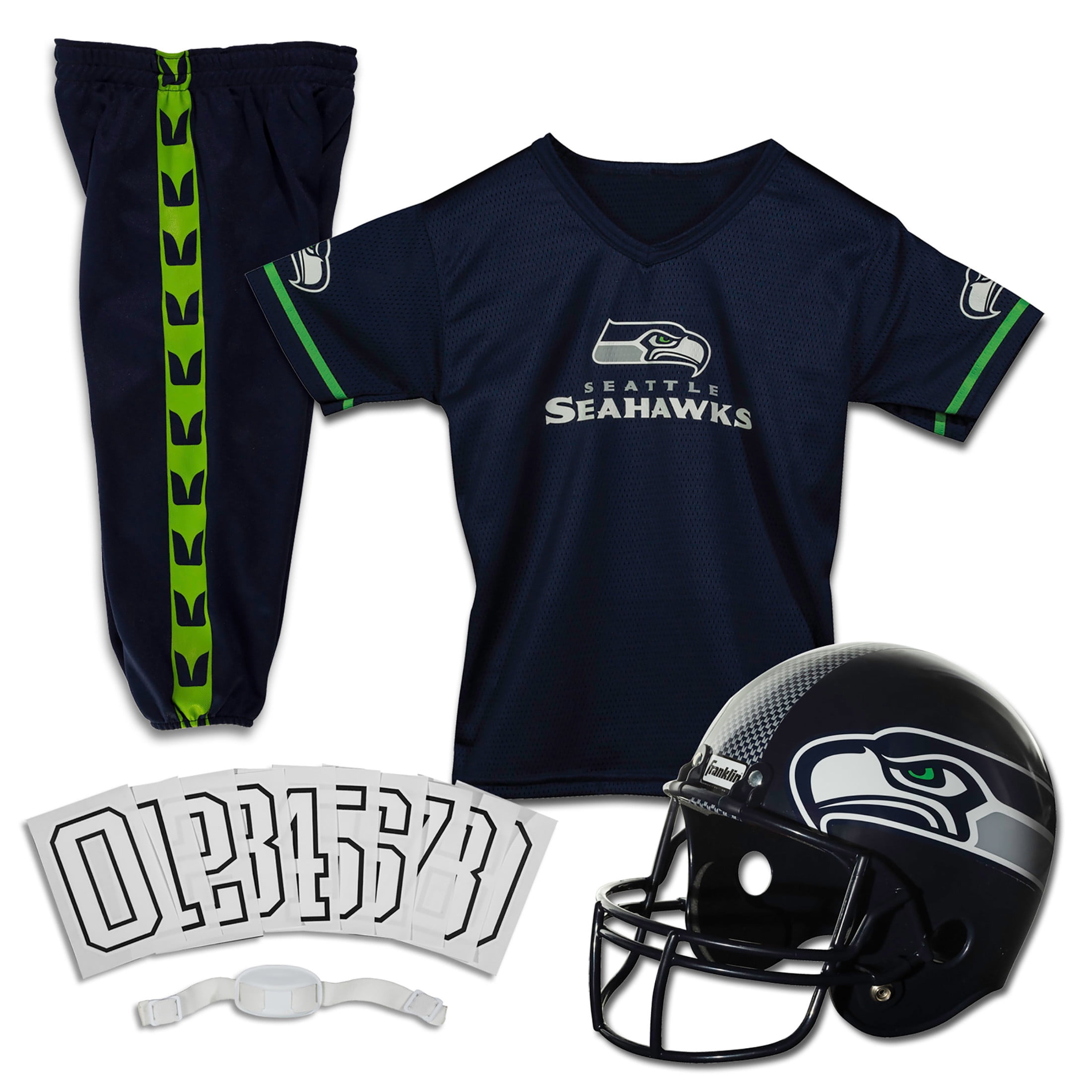 Franklin Sports Seattle Seahawks Kids NFL Uniform Set Youth NFL Team Jersey Helmet Pants Apparel Costume Official NFL Gear Youth Small