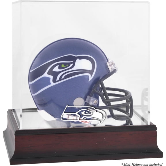 Seattle Seahawks Mahogany Logo Mini Helmet Display Case