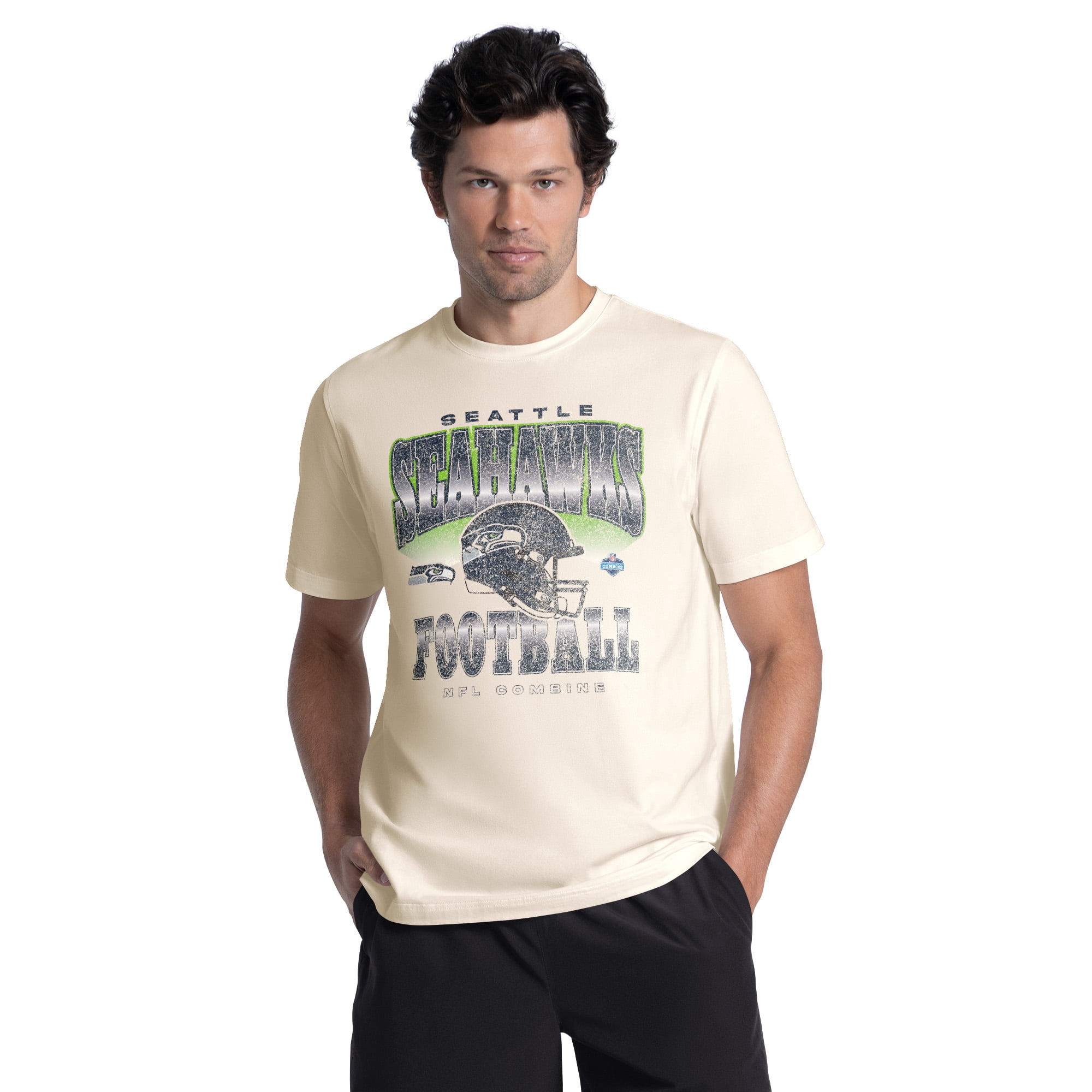 Seattle Seahawks Men's NFL Combine Faded Fashion Short Sleeve T-Shirt