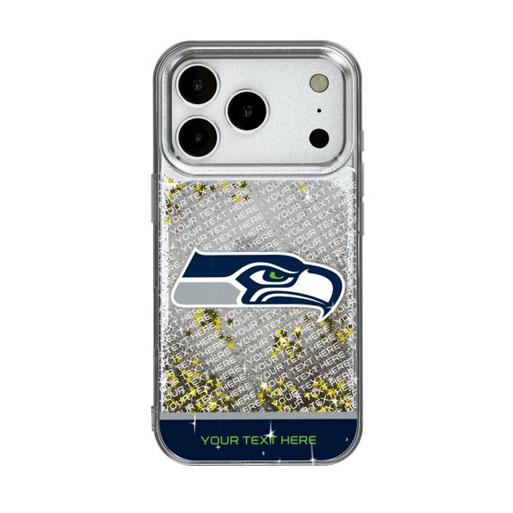 Seattle Seahawks Personalized Endzone Plus Design iPhone Glitter Phone Case
