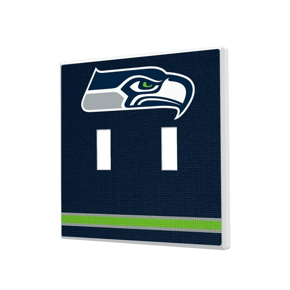 Seattle Seahawks Stripe Double Toggle Light Switch Plate
