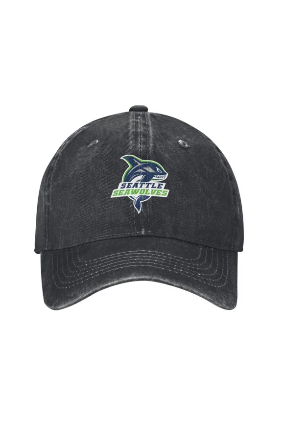 Seattle Seawolves Hat Washed Cotton Baseball Cap For Outdoor, Travel & Daily Use