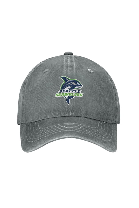 Seattle Seawolves Hat Washed Cotton Baseball Cap For Outdoor, Travel & Daily Use