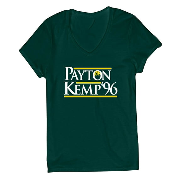 Seattle Shawn Kemp Gary Payton 1996 LADIES V-NECK Shirt T-Shirt