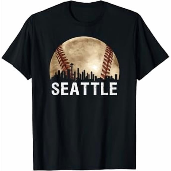 Seattle Skyline Baseball Lover T-Shirt