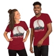 thumbnail image 1 of Seattle Skyline Baseball T-Shirt, Vintage Sports City Graphic Tee (Cardinal, XS), 1 of 1