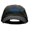 thumbnail image 1 of Seattle Skyline Embroidered Low Profile Dyed Cotton Twill Cap - Black OSFM, 1 of 5