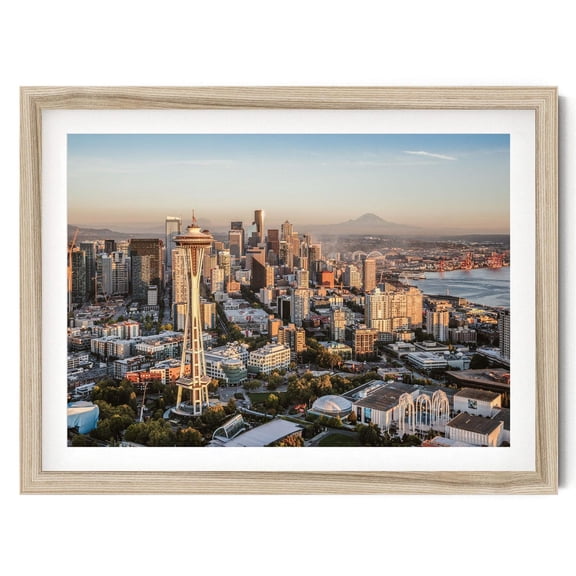 Seattle Skyline Photography Print Urban Wall Art Modern Architecture Artwork For Office Decor, Unframed Paper Print