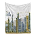 thumbnail image 1 of Seattle Skyline Soft Flannel Fleece Blanket, Computer Graphics Layout of Urban Setting Elements with Cursive Typography, Cozy Plush for Indoor and Outdoor Use, 60" x 80", Multicolor, by Ambesonne, 1 of 6