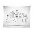 thumbnail image 1 of Seattle Skyline Tapestry, Real Image Outdoor Scene from Kerry Park Urban Architecture and Bench, Fabric Wall Hanging Decor for Bedroom Living Room Dorm, 2 Sizes, Multicolor, by Ambesonne, 1 of 1