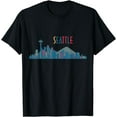 thumbnail image 1 of Seattle Skyline Vintage Seattle Washington T-Shirt, 1 of 3