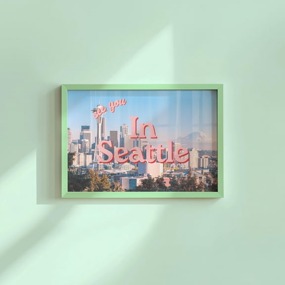 Seattle Skyline Vintage Travel Poster , Poster Print Only