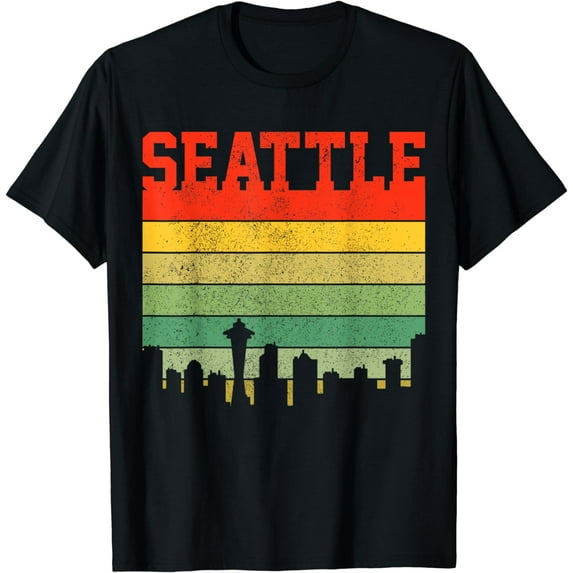 Seattle Skyline Vintage Washington Space Needle Souvenir T-Shirt