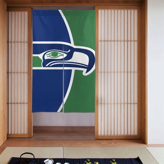 Seattle Team Customized Polyester Door Curtain 34x56in Bathroom, Kitchen Door Curtain Doorway Partition Home Decoration Curtain Fan Gift