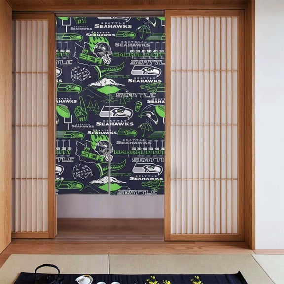 Seattle Team Customized Polyester Door Curtain 34x56in Bathroom, Kitchen Door Curtain Doorway Partition Home Decoration Curtain Fan Gift