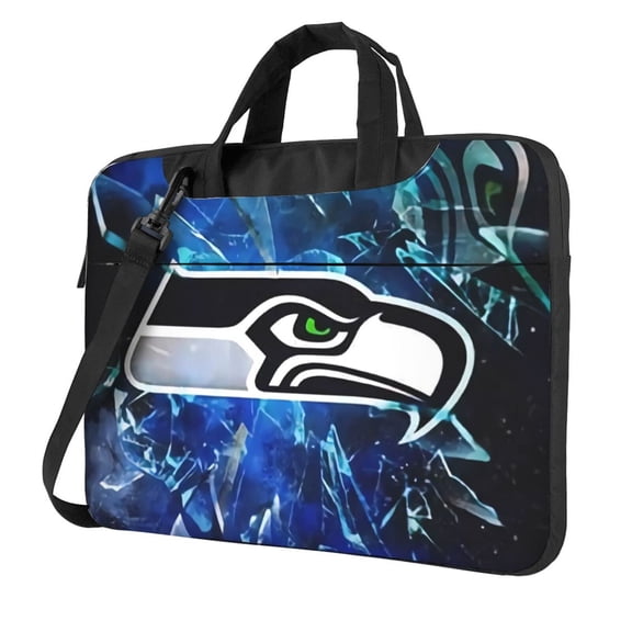 Seattle Team Customized Ultra-Thin Portable Single-Shoulder Laptop Bag 14in/15.6in Shockproof Soft Lining Double Zipper Computer Bag Three-Layer Storage Space